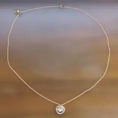 ゴールド クリスタル 円形ペンダント ネックレス