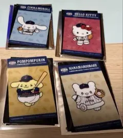 タイトーくじ　侍ジャパン×サンリオキャラクターズ G賞クリアカードセット4枚