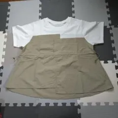 グリーンパークス 切り替えデザイン Tシャツ ドロスト付きのサムネイル
