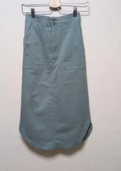 バビロン コットン ペンシル タイトスカート 36ウエストゴム ミントグリーン