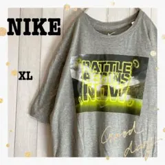 90s 古着NIKEナイキビッグプリント半袖TシャツゆるダボグレーXL
