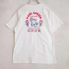 X-girl 後背印花玫瑰圖案短袖T恤 (S)