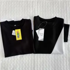 新品　150cm 半袖　Tシャツ　２枚　セット　ブラック　黒　メッシュ　シンプルのサムネイル