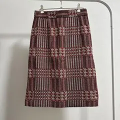 IENAチェック柄 タイトスカート38
