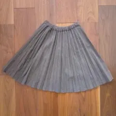 UNIQLO 茶色 チェック　プリーツスカート 130