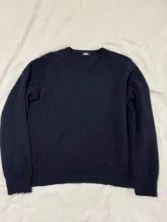 UNIQLO カシミヤVネックセーター Sサイズ ネイビー