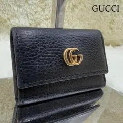 ✨美品✨グッチ　6連　キーケース　GGマーモント　ブラック　レザー
