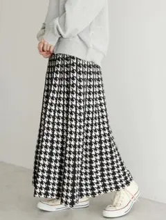 695.AMERICAN HOLIC ニットプリーツライクチェックスカート