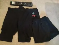 ブラック チェリー刺繍 スパッツ・レギンス 3点セット　100〜110