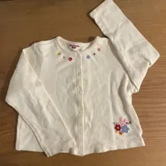 ミキハウス 花柄刺繍 カーディガン 120