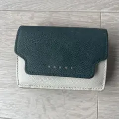 マルニ ブラックベージ ミントグリーン サフィアーノレザー二つ折り