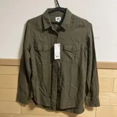 UNIQLO フランネルシャツ 長袖 オリーブ S
