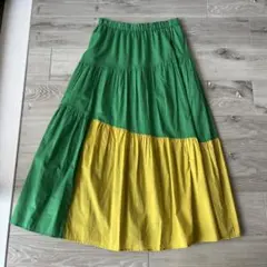ミランカMelaka38オシャレスカート緑 黄