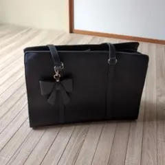 リボン付き ブラック トートバッグ値下げラスト早い者勝ち