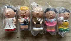 ☆新品未使用　サザエさん一家 長谷川町子美術館 ソフビ 貯金箱 5体セット☆のサムネイル
