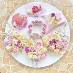 316ドライフラワー ガーランドꕤ︎︎華やかꕤ︎︎パステルꕤ︎︎母の日ꕤ︎︎プレゼントꕤ︎︎·͜· ︎︎