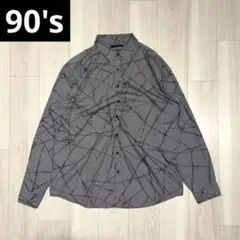 90s POLO embroidery shirt 総柄 archive y2k