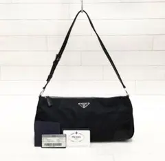 美品✨PRADA アクセサリーポーチ ナイロンレザー 三角ロゴ 黒のサムネイル