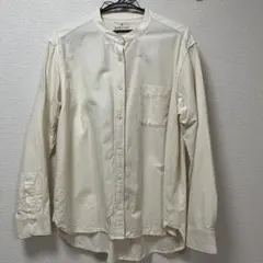 無印良品 スタンドカラー 長袖 シャツ レディース オートミール アイボリー