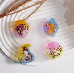 葉っぱ　フルーツ　4種　シリコンモールド　シェイカーモールド　レジン　デコパーツ