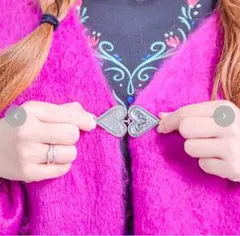 しまむら　アナ　kaho ハート型ブローチ　シルバー　アナ雪