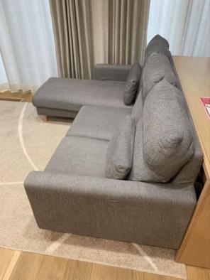 グレー L字型ソファ ファブリック