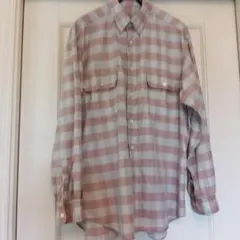 赤とグレーのストライプネルシャツ