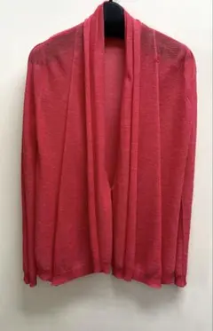 BOU jeloud オレンジ麻混素材　長袖カーディガン サイズF