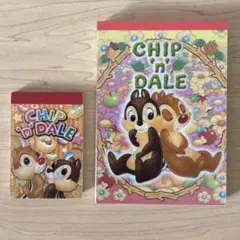 当時物　チップとデール　メモ帳　平成レトロ　ディズニー 2点セット　シール付き