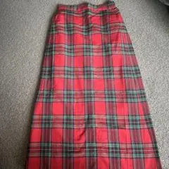 W♡Ｃ赤と緑のチェック柄タイトスカート