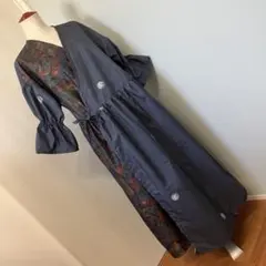 着物リメイク】ワンピース、美品、大島紬、新品着物、シルク、フレンチ