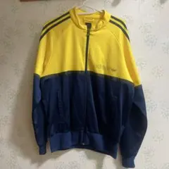 adidas アディダス 80s 90s トラックジャケット　イエロー　ネイビーのサムネイル