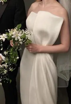 Solace ソレイスロンドン ワンショルダー ワンピース 白 UK6 結婚式 