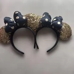 ディズニーゴールド ドット柄 カチューシャ ミニー
