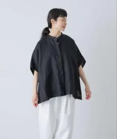 かぐれ】リネンダブルポケットワイドシャツ NAVY 2026SS - メルカリ