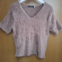 モヘアニット　半袖ニット　茶色　ふわふわニット　ココディール　Mサイズ