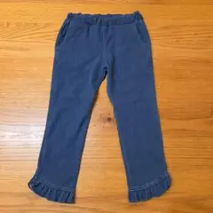 BeBe ネイビー フリル裾パンツ 110cm