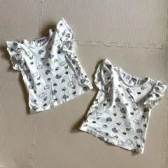 ３回着用】こぐまちゃん ホットケーキ 双子 トップス 90 フリル ユニクロ