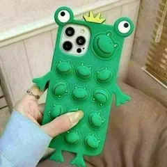 iPhone14 ◎ストレス解消◎かえる王子様◎シリコン◎立体3D◎耐衝撃