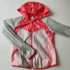【値下】Nike フード付ジャケット140cm ピンク/グレーウィンドブレーカー