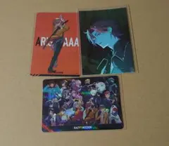 ありさか CRAZYRACCOON 3点セット 集合ステッカーメタリックカード