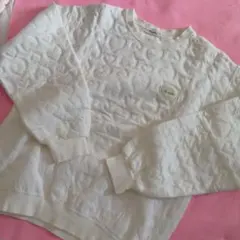 も*よ様 ホワイトモコモコ トレーナー 音符刺繍フローレスセイコ松田聖子のサムネイル
