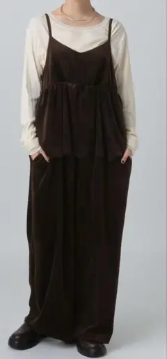 LEPSIM ベロアキャミサロペット　レプシム