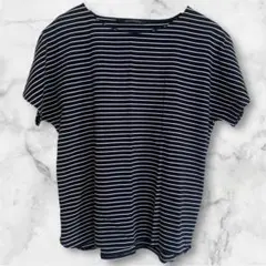 YECCA VECCAイェッカヴェッカ ボーダー柄カットソー Tシャツ 黒×白のサムネイル
