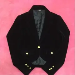 ジャケット ベルベット 一つボタン