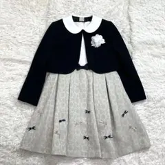 petit main キッズフォーマル 130 ジャガードリボンワンピース