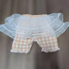 チュール付き チェック柄 ハーフパンツ 110cm