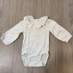 H&M クリーム色 レース襟 ボディスーツ 12M
