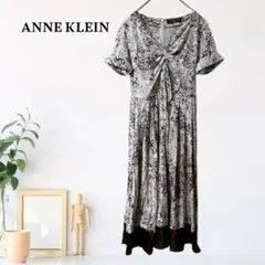 zA113【M】ANNE KLEIN ワンピース 半袖 フレア 切替裾のサムネイル