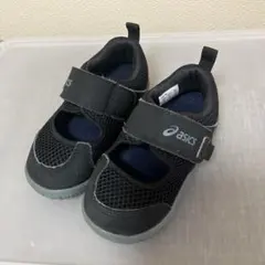 asics ブラックメッシュサンダル　14cm
